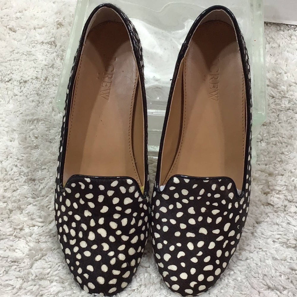 J. Crew Cora leopard calf fur loafer